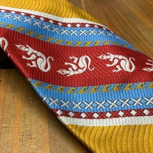 EUC Antique Tie with Lizard Motif